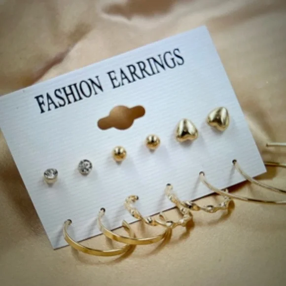 Fashion earrings set, artificial crystal, alloy pierced earrings - Picture 2 of 6